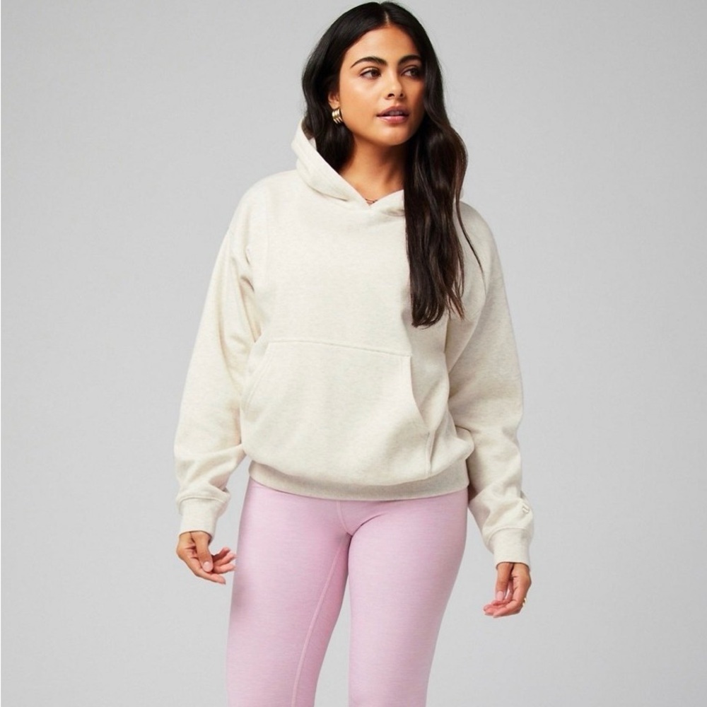 Fabletics Cozy Fleece Hoodie Bone Heather S